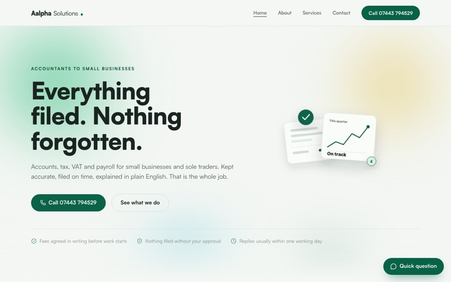 Aalpha Solutions website built by Dawn Studio